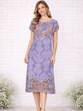 Sundance First Impressions Lavender Floral Print Dress Size S
